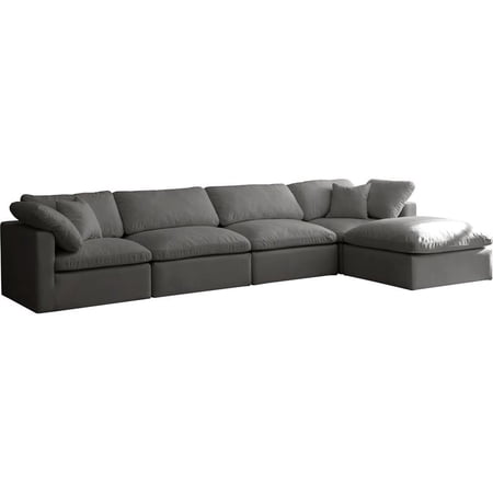 Meridian Furniture Plush Standard Gray Velvet Modular Sectional
