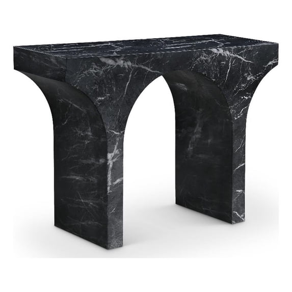 Meridian Furniture Pomezia Black Marble Finish Console Table