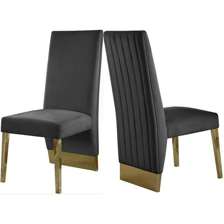 Meridian Furniture Porsha Velvet Dining Chair Set of 2 Meridian Furniture Porsha Velvet Dining Chair Set of 2