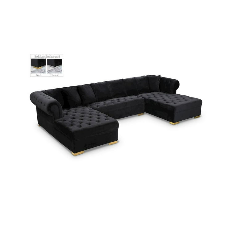 Meridian Furniture Presley 3pc. Velvet Sectional Meridian Furniture Presley 3pc. Velvet Sectional