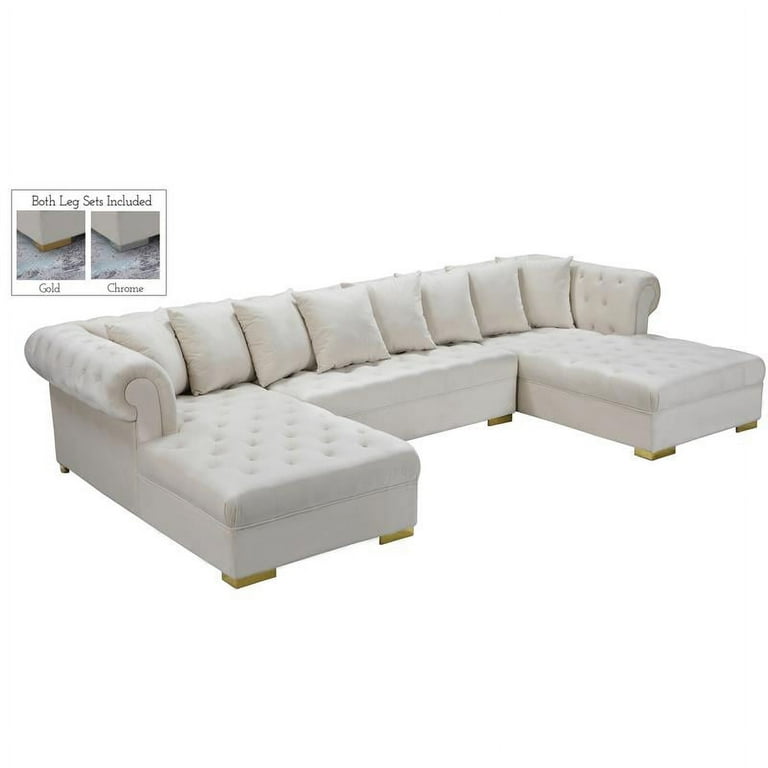 Meridian Furniture Presley 3pc. Velvet Sectional Meridian Furniture Presley 3pc. Velvet Sectional