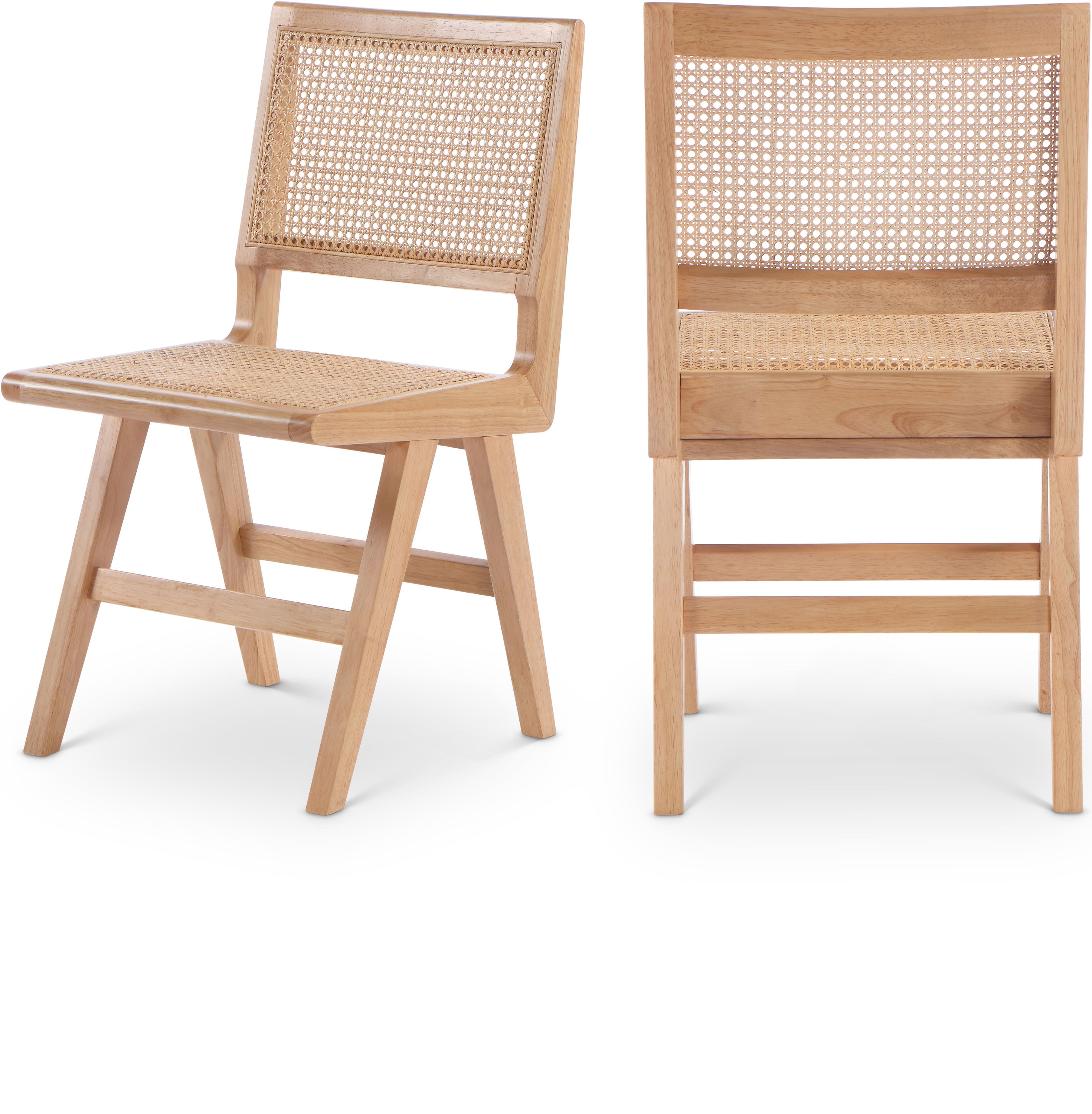 Elegant Coastal Walnut and French Cane Side Chair, 23"x34"