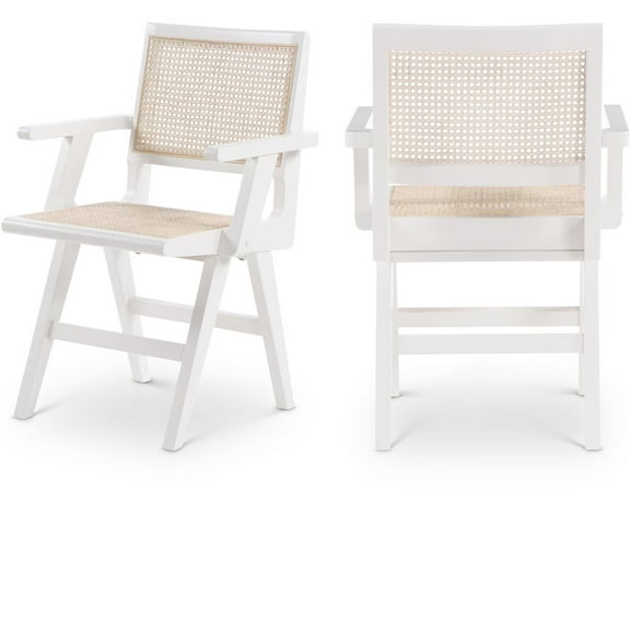 Meridian Furniture Preston White Dining Arm Chair (Set of 2)