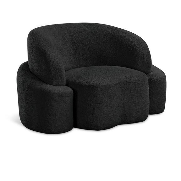 Meridian Furniture Principessa Black Boucle Fabric Chair