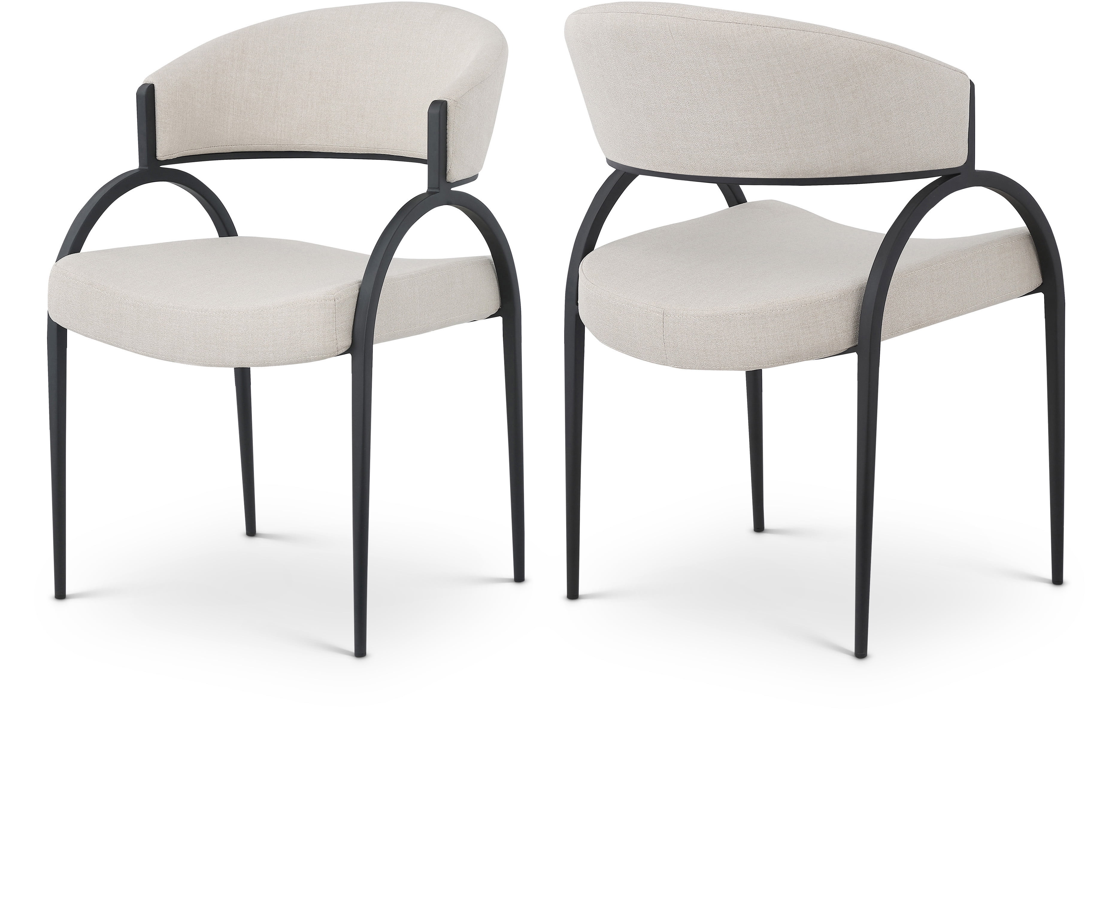 Meridian Furniture Elegant Privet Beige Dining Room Chairs (Set of 2