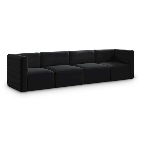 Meridian Furniture Quincy Black Velvet Modular Sofa