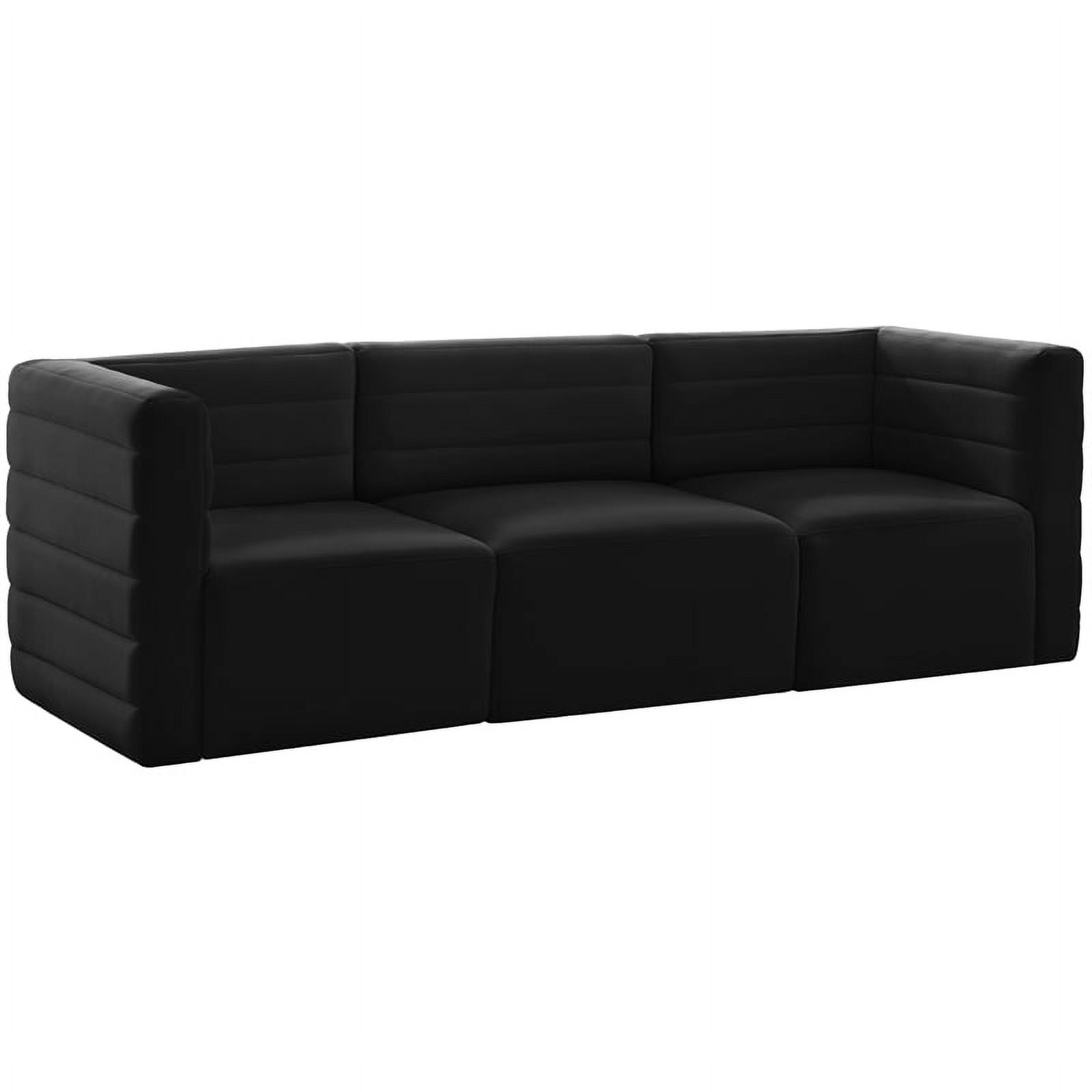 Quincy 95" Black Velvet Tufted Modular Sofa