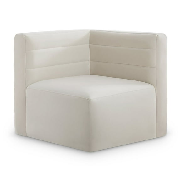 Meridian Furniture Quincy Cream Velvet Modular Corner Chair