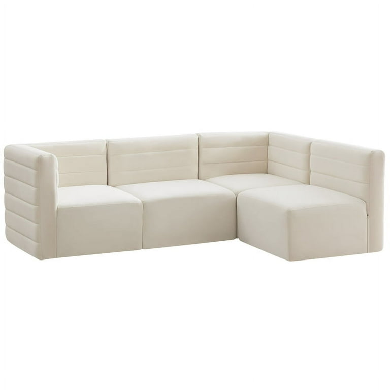 Meridian Furniture Quincy Velvet Modular Cloud-Like Comfort Sectional 5B Meridian Furniture Quincy Velvet Modular Cloud-Like Comfort Sectional 5B
