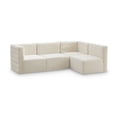 thumbnail image 1 of Meridian Furniture Quincy Cream Velvet Modular Sectional, 1 of 14