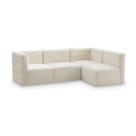Meridian Furniture Quincy Cream Velvet Modular Sectional