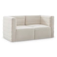 thumbnail image 1 of Meridian Furniture Quincy Cream Velvet Modular Sofa, 1 of 14