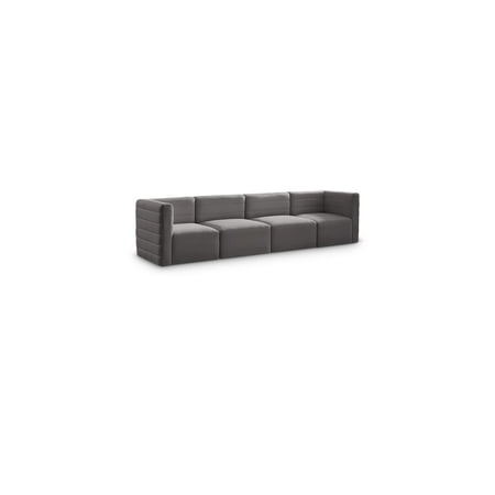 Meridian Furniture Quincy Grey Velvet Modular Sofa