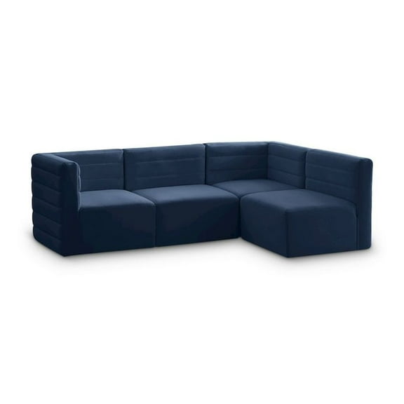 Meridian Furniture Quincy Navy Velvet Modular Sectional
