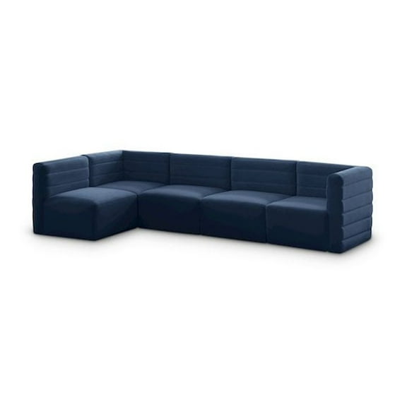 Meridian Furniture Quincy Navy Velvet Modular Sectional