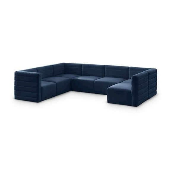 Meridian Furniture Quincy Navy Velvet Modular Sectional