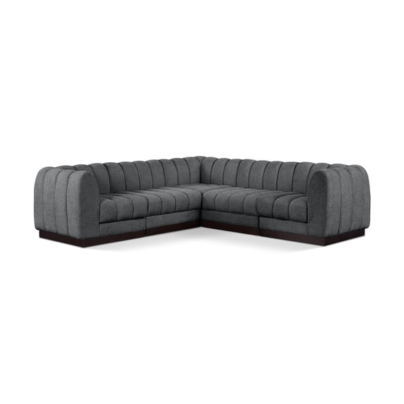 Meridian Furniture Quinn 101" 5-Piece Fabric Modular Sectional in Dark Gray