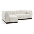 thumbnail image 1 of Meridian Furniture Quinn 4-Piece L-Shaped Fabric Modular Sectional in Cream, 1 of 15