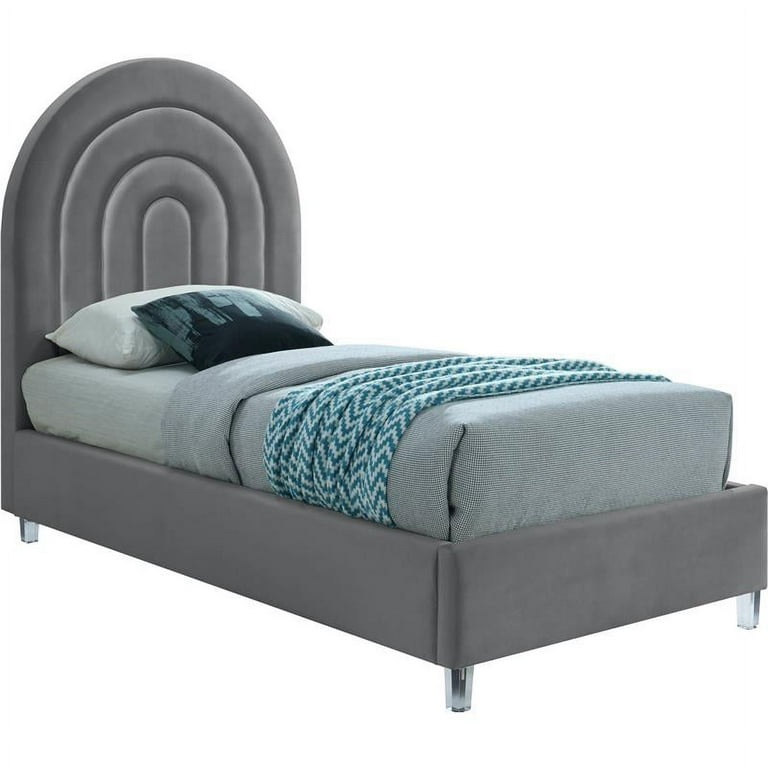 Meridian Furniture Rainbow Velvet Twin Bed Meridian Furniture Rainbow Velvet Twin Bed