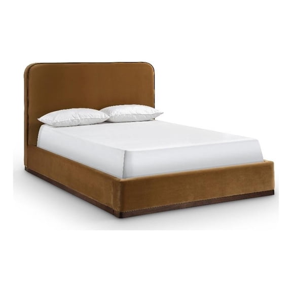 Meridian Furniture Rava Saddle Velvet Upholstered Full Bed