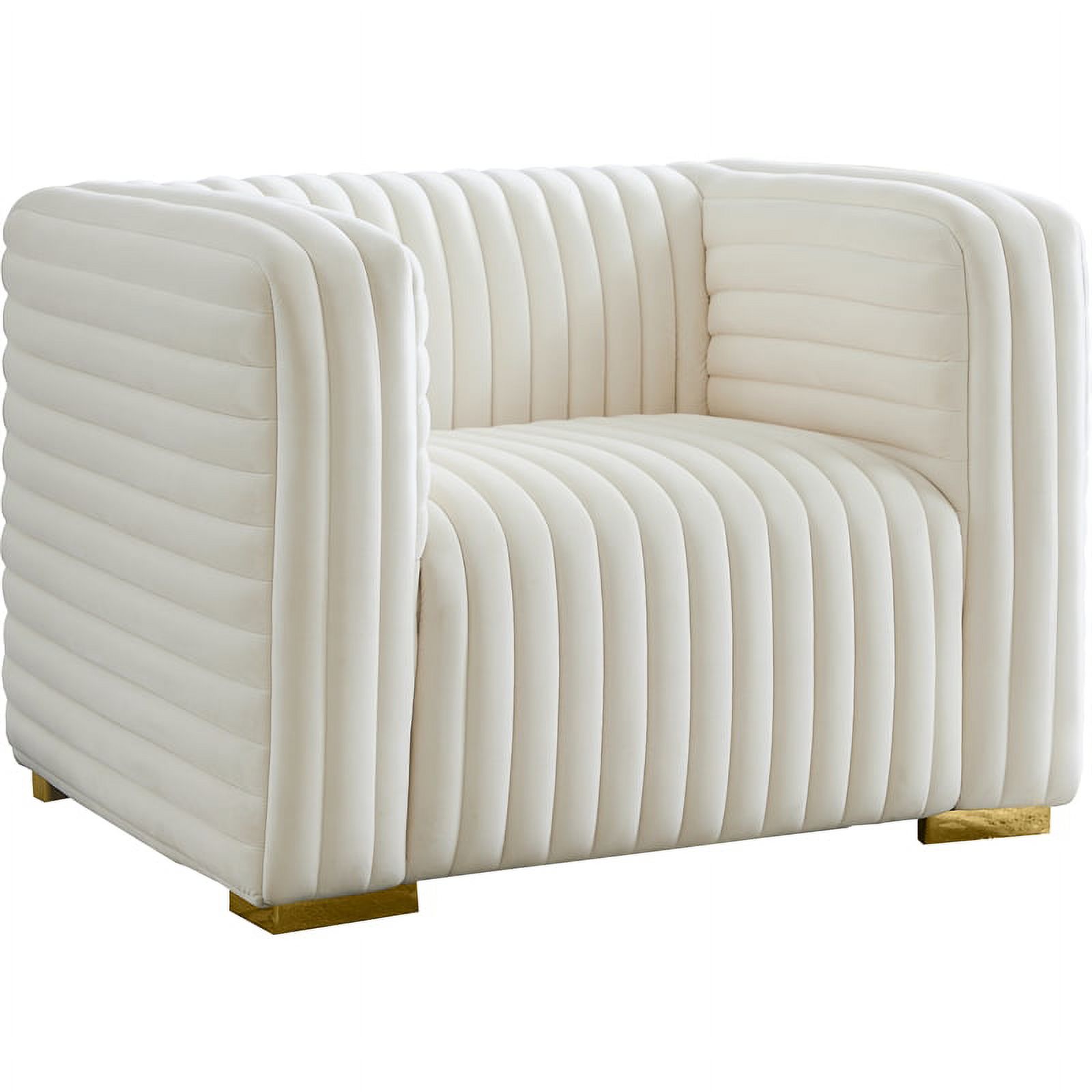 Meridian Furniture Ravish Cream Velvet Chair - image 1 of 14