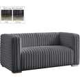 thumbnail image 1 of Meridian Furniture Ravish Grey Velvet Loveseat, 1 of 16