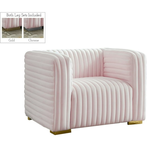 Meridian Furniture Ravish Pink Velvet Chair