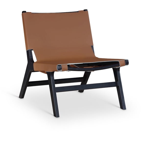 Meridian Furniture Rawlins Cognac Vegan Leather Upholstered Accent Chair