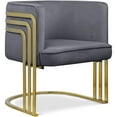 thumbnail image 1 of Meridian Furniture Rays Gray Velvet Upholstered Accent Chair, 1 of 7