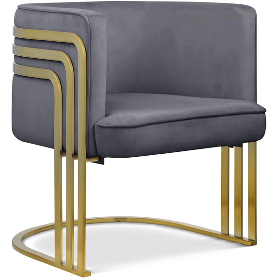 Meridian Furniture Rays Gray Velvet Upholstered Accent Chair