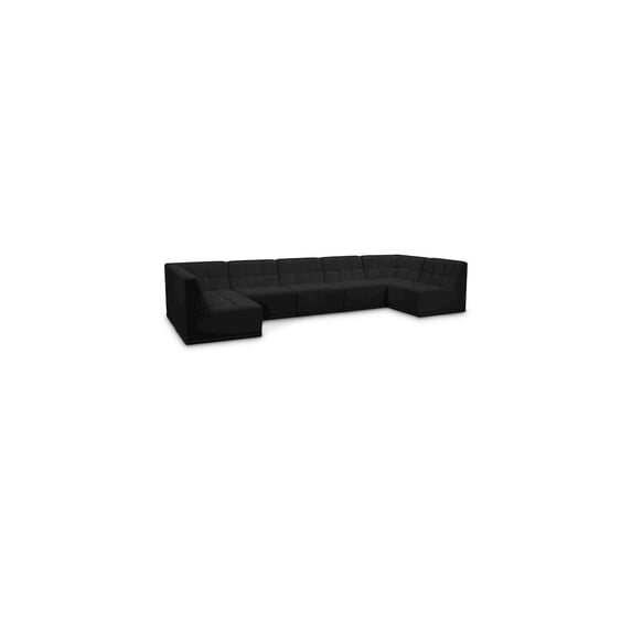 Meridian Furniture Relax Black Velvet Modular Sectional