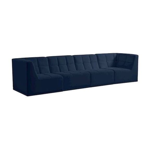Meridian Furniture Relax Navy Velvet Modular Sofa