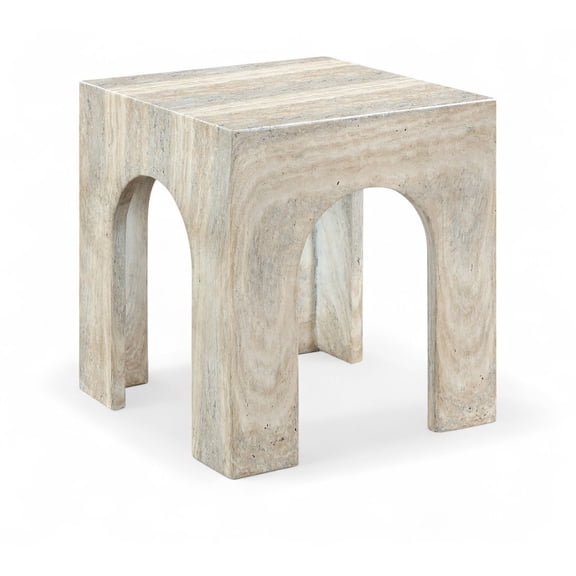 Meridian Furniture Renza Travertine Concrete Indoor / Outdoor End Table