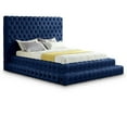 thumbnail image 1 of Meridian Furniture Revel Navy Velvet Queen Bed, 1 of 8