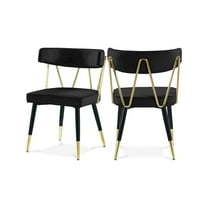 Meridian Furniture Rheingold Black Velvet Dining Chair (Set of 2)