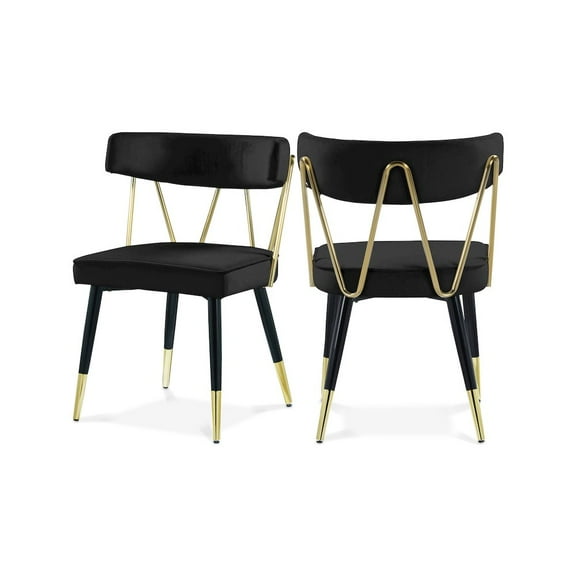 Meridian Furniture Rheingold Black Velvet Dining Chair (Set of 2)