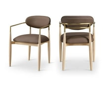 Meridian Furniture Riccio Brown Vegan Leather Dining Arm Chair (Set of 2)