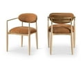 thumbnail image 1 of Meridian Furniture Riccio Cognac Performance Fabric Dining Arm Chair (Set of 2), 1 of 5