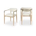 thumbnail image 1 of Meridian Furniture Riccio Cream Performance Fabric Dining Arm Chair (Set of 2), 1 of 5