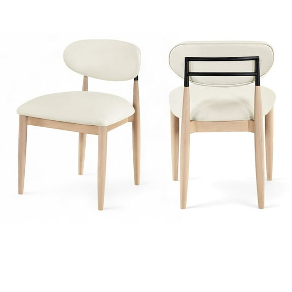 Meridian Furniture Riccio Cream Vegan Leather Dining Side Chair (Set of 2)