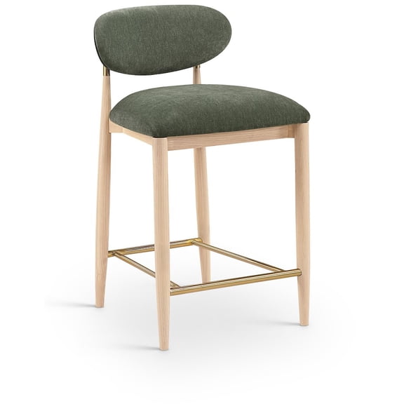 Meridian Furniture Riccio Olive Fabric Upholstered Stool