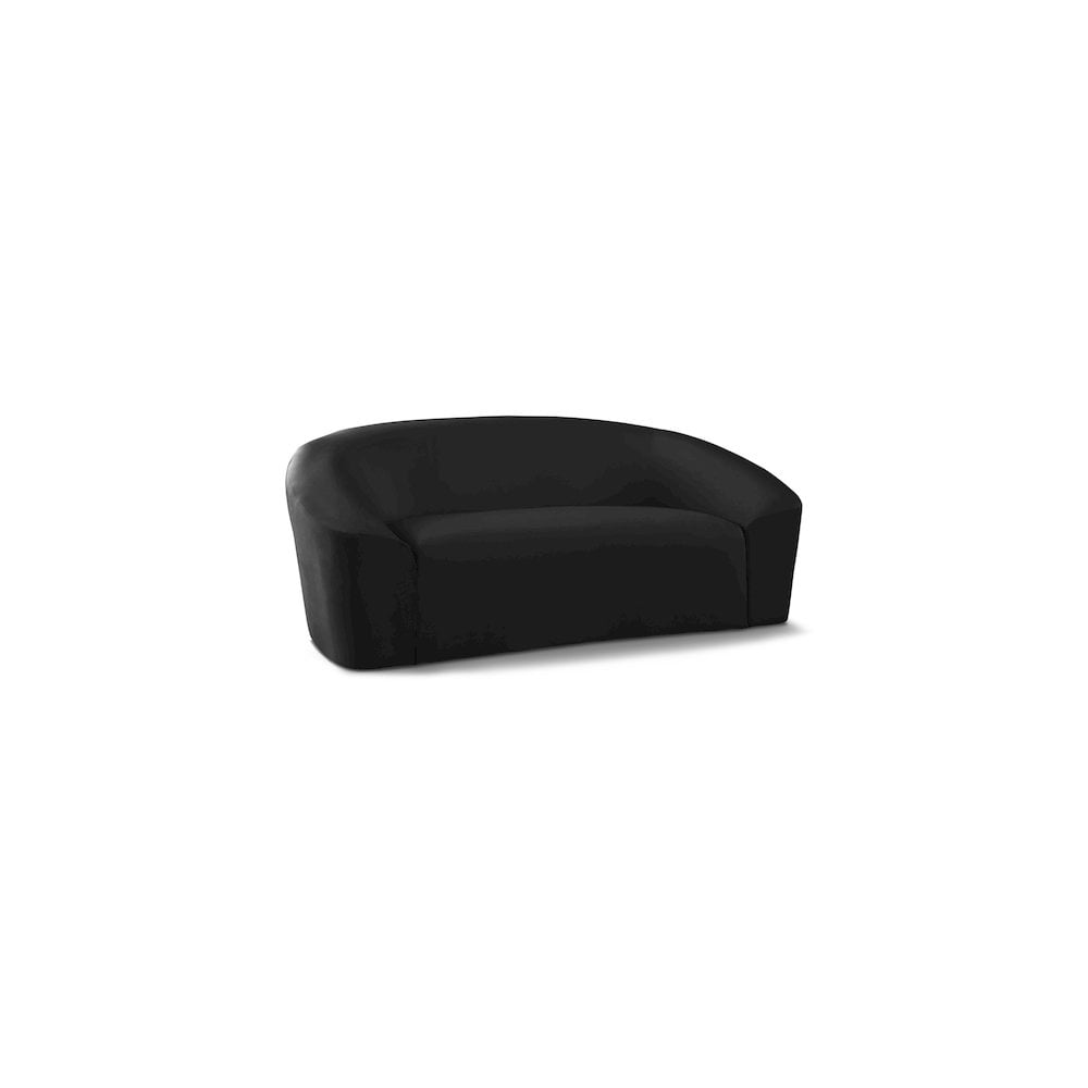 Riley Black Velvet Curved Back Loveseat
