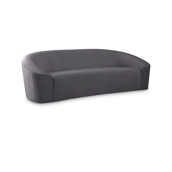 Meridian Furniture Riley Gray Velvet Sofa