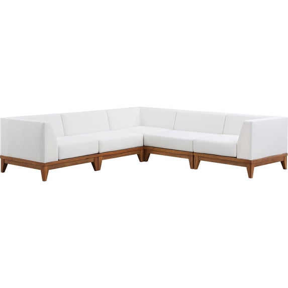 Meridian Furniture Rio Off White Water Resisting Fabric Modular Sectional
