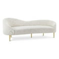 thumbnail image 1 of Meridian Furniture Ritz Boucle Fabric & Metal Sofa in Cream and Gold, 1 of 20