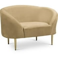 thumbnail image 1 of Meridian Furniture Ritz Camel Velvet Accent Chair, 1 of 8