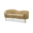 thumbnail image 1 of Meridian Furniture Ritz Camel Velvet Loveseat, 1 of 8