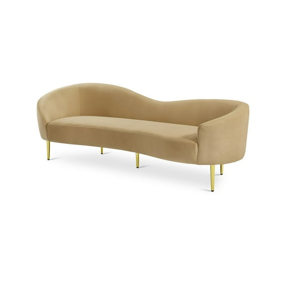 Meridian Furniture Ritz Camel Velvet Sofa