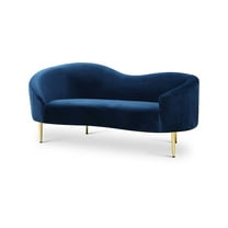 Meridian Furniture Ritz Contemporary Velvet Loveseat in Navy