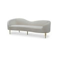thumbnail image 1 of Meridian Furniture Ritz Contemporary Velvet Sofa in Cream, 1 of 9